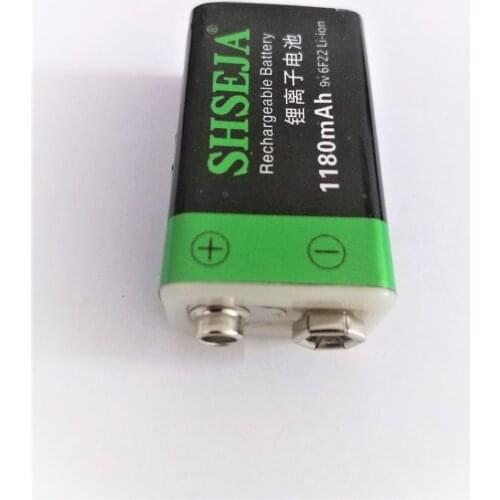 NEW 2PCS 9V Battery 1180mAh micro USB Rechargeable Lipo Battery 9V Battery