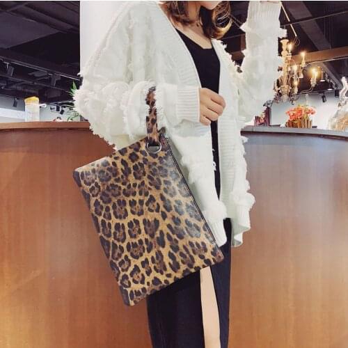 Leopard Print Portable Travel Makeup Bags Large Capacity Clutch Women Casual Zipper Wristlet Wallet PU Leather Coin Purse Pouch