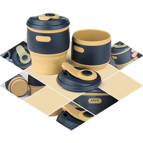 Portable Folding Silicone Coffee Cup For Travel Office Camping Tea Mug
