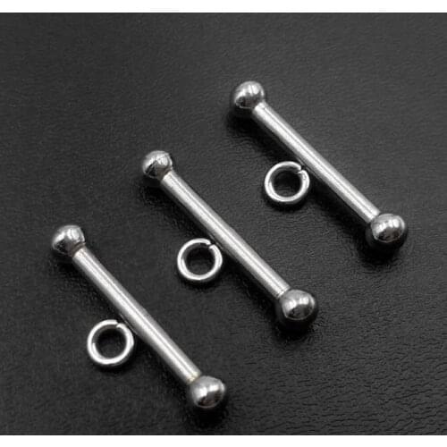 25mm Stainless Steel Simple Smooth Bar with Loop Clasps Findings DIY Crafts Wholesale