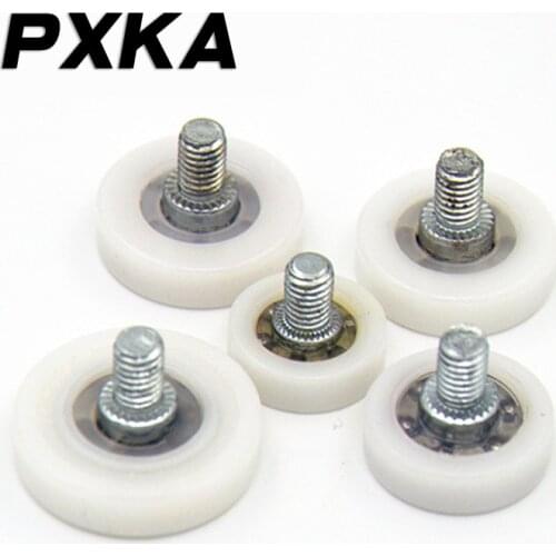 Free shipping 2pcs DR bearing pulley with screw small wheel drawer pulley, POM plastic roller nylon wheel