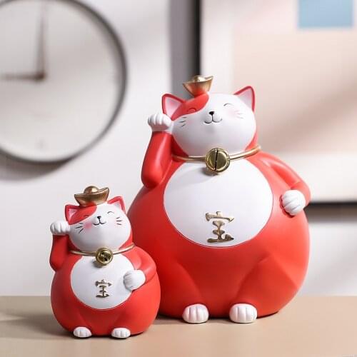 Home Decoration Cute Lucky Cat Ornaments Ceramic Crafts Ornaments Living Room Bedroom Entrance Decoration Home Accessories
