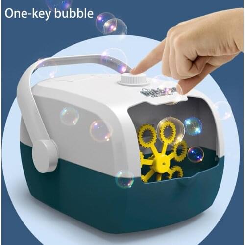 One-key Bubble Machine Automatic Bubble Blower Rechargeable Portable Bubble Maker For Kids Outdoor Indoor Party Birthday