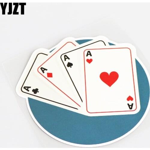 YJZT 11CM*11CM Cartoon Poker Motorcycle Car-styling PVC Decor Decal Car Sticker 13-0613