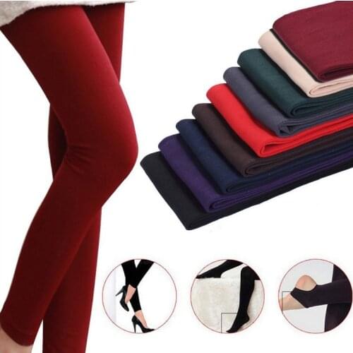 Leggings women leggins mujer hair sexy nine points trample feet outside thin fleece autumn warm slim womens clothes CLF001