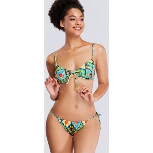 Women Swimsuit Bikini Printed Underwire Swimwear Female Bathing Suit Push Up Bikini Set Beachwear
