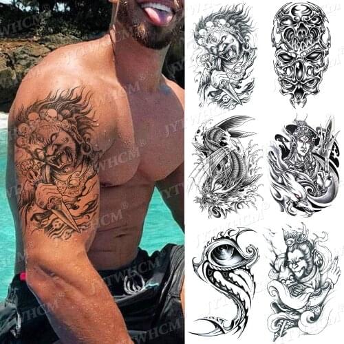 Evil Demon Devil Cool Stuff Temporary Tattoo Stickers Realistic Roses Tail Bone Translations For Children Waterproof Fake Tattoo