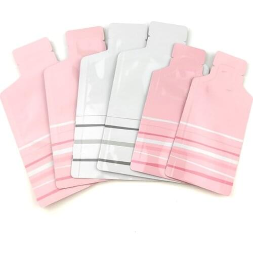 100PCS Pink White Pure Aluminum Open Bottom Bag Honey Syrup Juice Sample Jam Powder Packaging
