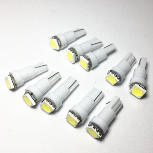 100pcs T5 led white blue red yellow green indicator Light Car Dashboard Instrument Light Bulb 37 73 SMD 5050 Auto LED Lamp 12V
