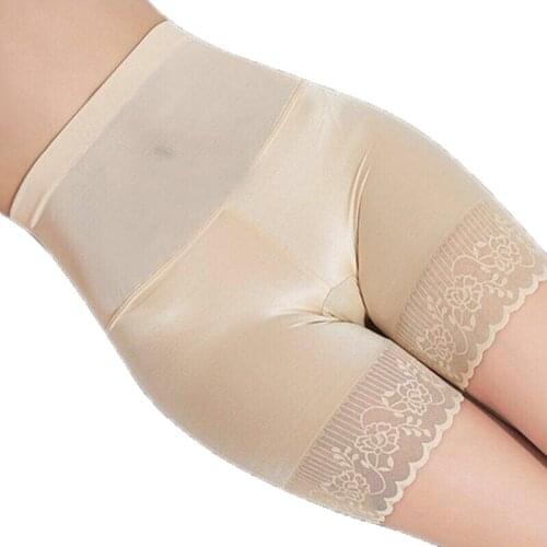 2021 Summer Sexy Women Safety Shorts Pants Ice Silk Thin High Waist Boyshorts Panties Bottom Wear Look Thin Boxer Underwear