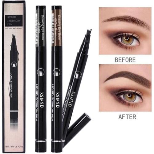 3D Microblading Eyebrow Pencil Waterproof Fork Tip Eyebrow Tattoo Pen Long Lasting Professional Fine Sketch Liquid Eye Brow Pen