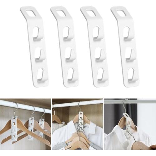 Hot Sale 4Pcs Mini Multi-Layer Clothes Hanger Connector Cascading Hook Wardrobe Closet Organizer Bathroom Fixture Robe Hooks