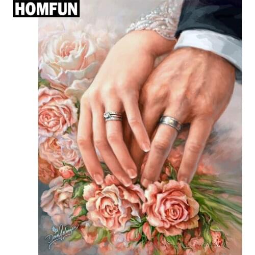 HOMFUN Full Square/Round Drill 5D DIY Diamond Painting "Love rose" Embroidery Cross Stitch 5D Home Decor Gift A06388