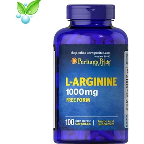 American Imported Puritans Pride L-arginine 1000mg*100 Capsules Improve Sperm Motility Help Pregnancy