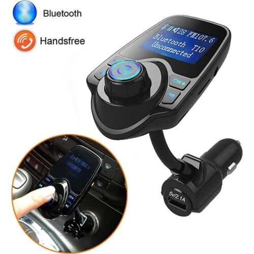 Bluetooth T10 Car Kit Handsfree MP3 Player FM Transmitter Modulator USB Charger MIC