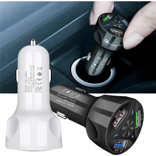 Quick Charge 3.0 Car Charger Portable 5V Fast Charging GPS 3 Port USB Car-Charger For iPhone Samsung iPad USB Charger Adapter