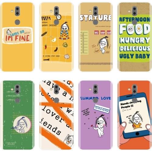 Back Cover For Nokia 3.2 4.2 Soft Silicone Yellow Girl Cartoon Funny Cute Purple Phone Case For Nokia 2.1 3.1 5.1 6.1 7.1 Plus