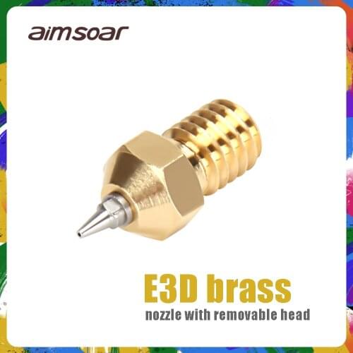 3d printer parts E3D V6 V5 Brass Nozzle M6 threaded 0.2/0.3/0.4/0.5mm Removable Stainless Steel Tips for 1.75mm filament