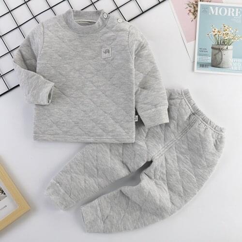 Kid Pyjamas Winter Children Clothing Sets Warm Fleece Pajamas For Boys Thicken Girls Sleepwear Baby Thermal Underwear