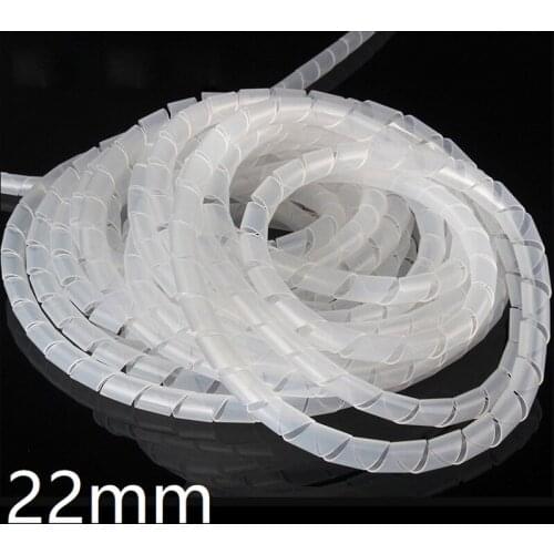 Dia 22mm Spiral Wire Wrap Organzier Cable Sleeve Winding Pipe Line Bundle Mangement Hose Tube Protection Cord Band Sheath