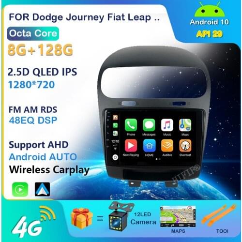 For Dodge Journey Fiat Leap 2012-2020 Android 10.0 Octa Core 6+128G Gps Navigation Car Multimedia Player Radio