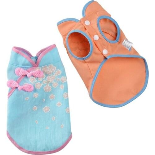 Chinese Tang Suit Dog Costumes Summer Cat Dog Vest Coat Outfit Puppy Small Dog Clothes Yorkshire Pomeranian maltese Pet Clothing