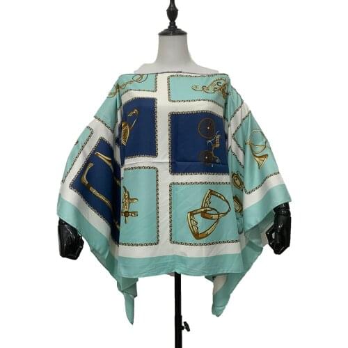 Short New Printed Summer Kimono Silk Katan Blouse For Women европейская одежда Bohemian Saudi Arabic Batwing Sleeve Blouse