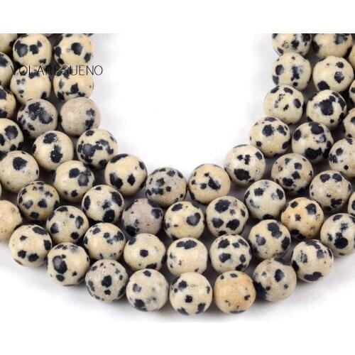 Natural Dalmation Jaspers Stone Round Loose Beads For Jewelry Making 4-12mm Spacer Beads Fit Diy Bracelet Necklace Accessory 15