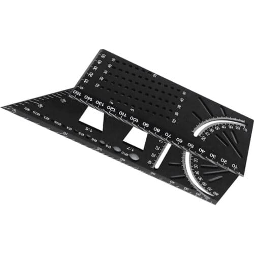 Multi-function Carpenter Mark Line Ruler 3D Wood Working Aluminum Alloy Angle Ruler Mitre Square Layout Miter Measuring Tool