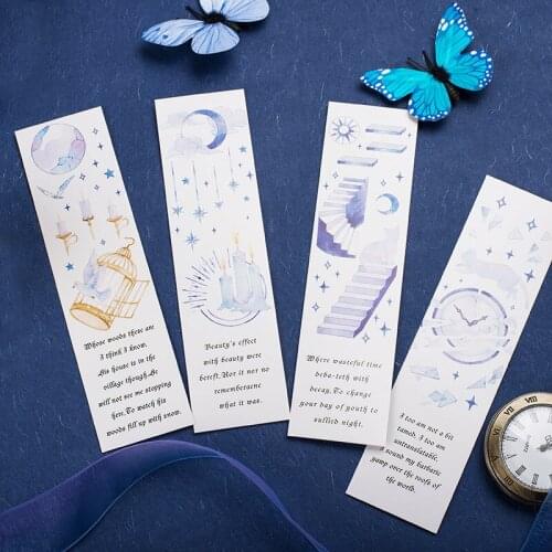 Multi-use 30 Pcs Blue color World Design Craft Paper Cards As Bookmark Tag Gift Decoration Scrapbooking DIY Message Card