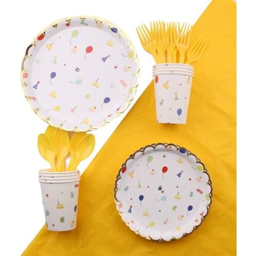 Childrens Day Theme Tableware Package Birthday Celebration Dinner Party Decoration Supplies Disposable Tableware Party Supplies