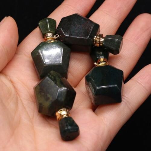 Natural Semi-precious Stones-marine Tourmaline Stones Perfume Bottle Pendant Semi-Precious for Jewelry Making Charms Necklace