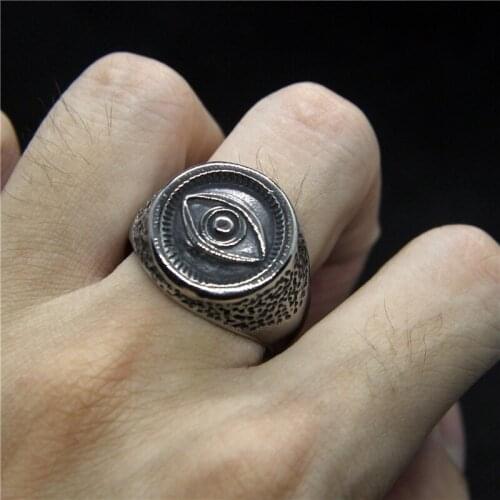 2020 Newest Fashion God Eye Mens Ring 316L Stainless Steel Mens Ring Cool Ring