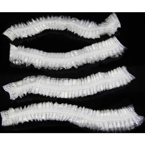 100pcs Disposable One-off Hotel Home Shower Bathing Clear Hair Elastic Cap Hats