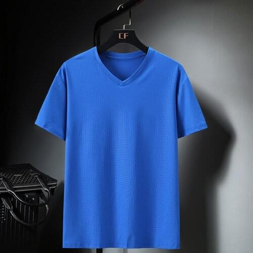 Plus Size 11XL-4XL Bust 150CM T-shirt Short Sleeve Men 2021 Summer Print Tshirt Top Tees Brand Fashion Clothes Red Blue Black