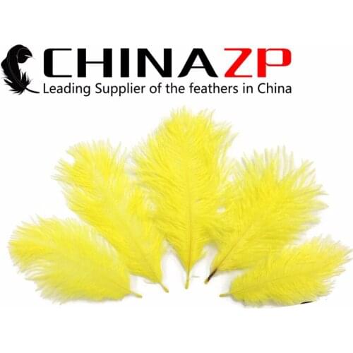 Size 15-20cm(6-8inch) 500pcs/lot CHINAZP Factory Cheap Wholesale Dyed Yellow Ostrich Plumage Feathers