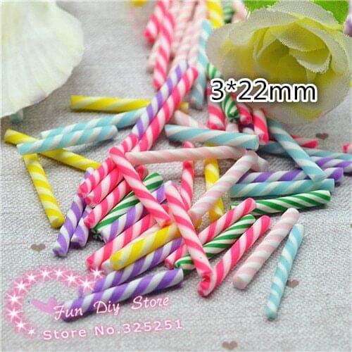 Polymer Clay Colorful Chocolate Candy Bar,Dollhouse Cake Decoration Sticks 50pcs/lot 3*22mm