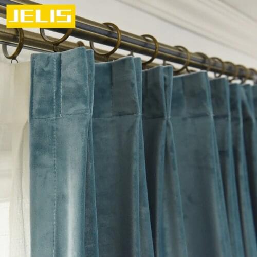 Luxury Velvet Blackout Curtain for Living Room Bedroom Windows Drape Panel Interior Home Decoration Solid Color Custom Made