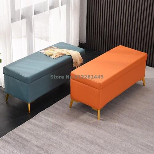 Light luxury shoe changing stool door household multifunctional storage stool storage stool porch bed tail stool fitting room so