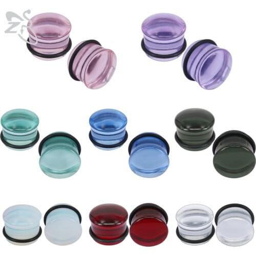 ZS 8 Colors Single Flared Ear Tunnel And Plug Unisex Ear Flesh Gauges Colorful Ear Expander Stretcher Earrings Piercing Jewelry