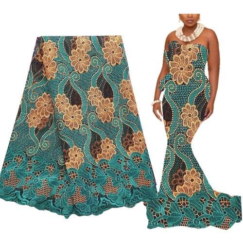 Wedding Latest African Laces Fabric 2020 High Quality Nigerian Lace Fabrics 5 yards Embroidery Guipure Cord French Lace Fabric