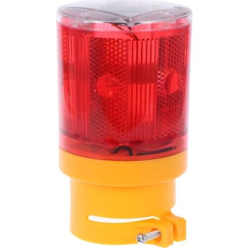 Solar Powered LED Traffic Strobe Warning Lights Flicker Beacon Road Sign Lamp Construction Signs Light Yellow Red Light A30