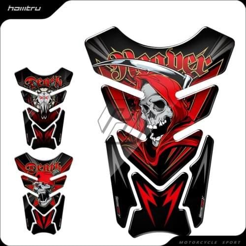 Universal 3D Motorcycle Tank Pad Gel Protector Sticker Death Grim Reaper Tankpad Case for Honda Suzuki Kawasaki Yamaha R1 R6