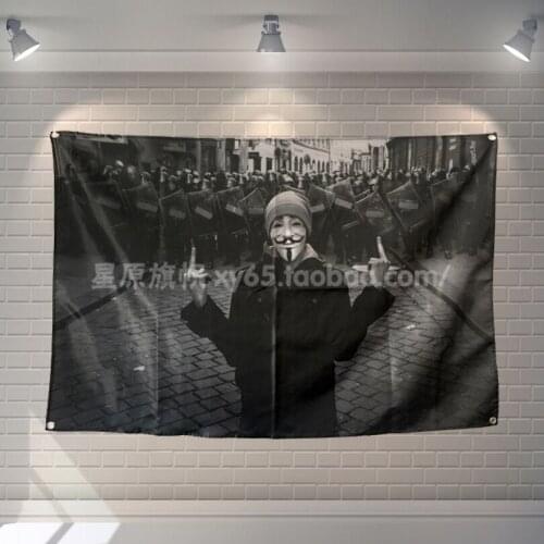 "V word killer team" Movies Poster Scrolls Flag Bar Cafes Hotel Theme Home Decoration Banners Hanging Art Waterproof Cloth