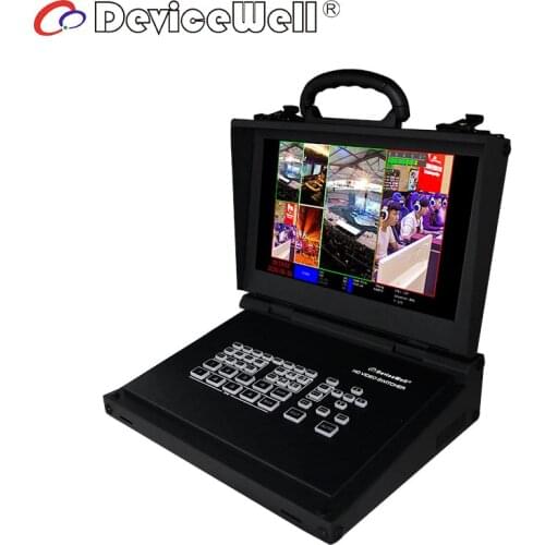 DeviceWell HDS9105C 9105C Video switcher 11.6 inch monitor 4 HDMI 1 DP Inputs 1080P for Live Stream Broadcasts Youtube