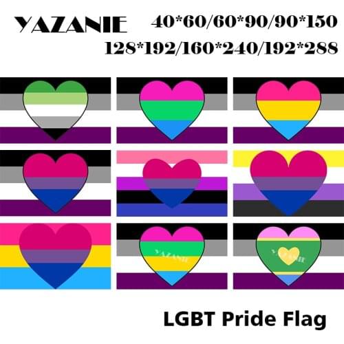 YAZANIE Single Double Sided Asexual Aromantic Polysexuality Pansexual Bisexual Nonbinary Genderfluid Bisexual Combo Pride Flag