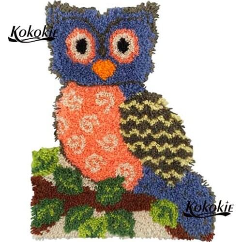Diy latch hook kits rug tapestry kits owl 3d printed canvas accessories crochet tapis needle for carpet embroidery diy carpet