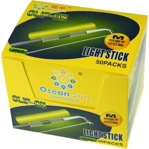 Clip On! 100Pcs Fishing Glow Stick M L XL Fluorescent Light stick Dry Type Luminous Wand Tubes For Night Fishing
