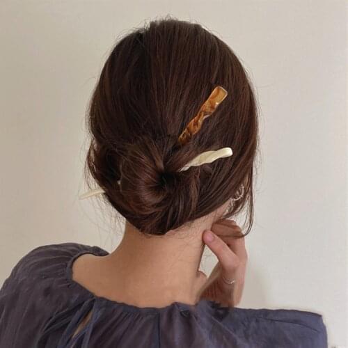 2020 New Japan Vintage Geometric Twist Multicolor Hair Sticks Acetate Sheet Ball Head Hairpins Headwear Accessories for Women