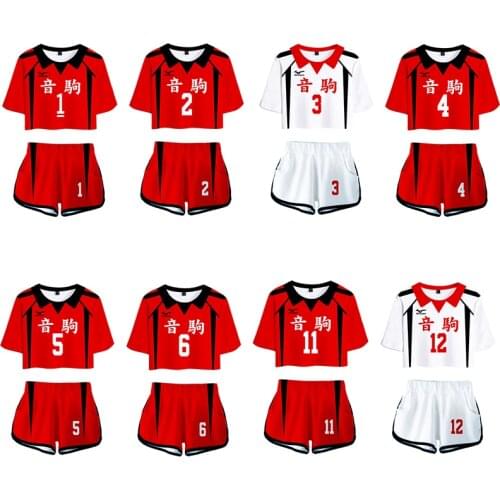 Anime Haikyuu Woman Cosplay Costume Competition Dedicated Cheerleading Exposed Navel Short-sleeved Shorts Summer Thin Section